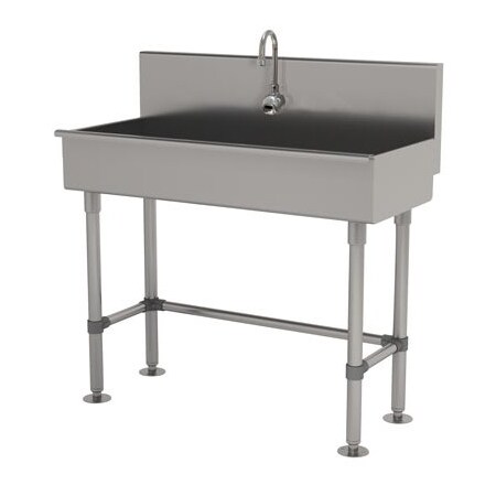Advance Tabco 16 Ga. 304 SS ADA Floor Mt Square Corner Svc Sink - Knee Operated 19-FM-1-EFADA